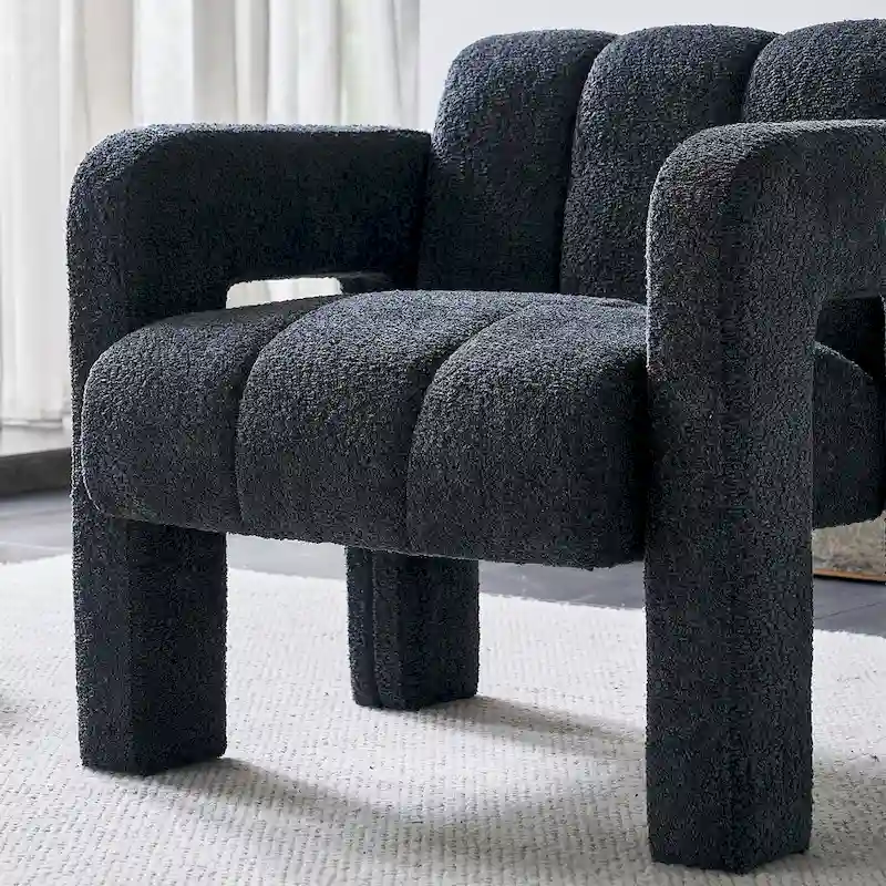 31.10 Wide Boucle Upholstered Accent Chair