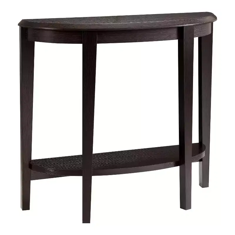 24/7 Shop At Home 36 Heartrhythm Transitional Half Moon Console Table with Shelf