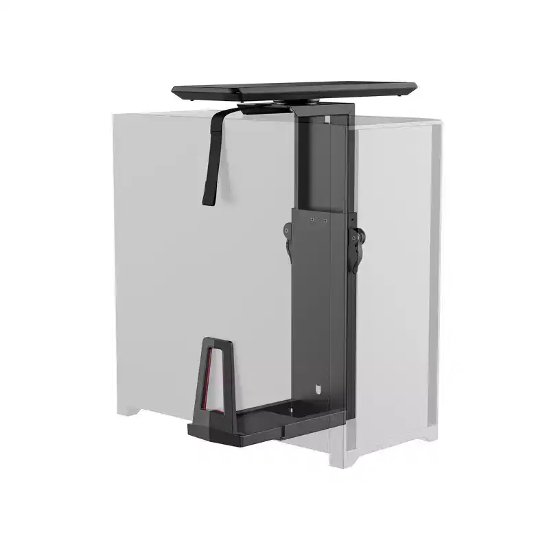 Mount-It! Heavy Duty Deluxe Under Desk Computer Mount | Height Adjustable CPU Holder with Sliding Tracks | 33 Lbs. Weight Capacity | Black
