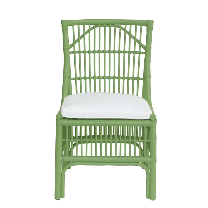Rattan Slat Back Cushioned Dining Chairs, Set of Two by East at Main