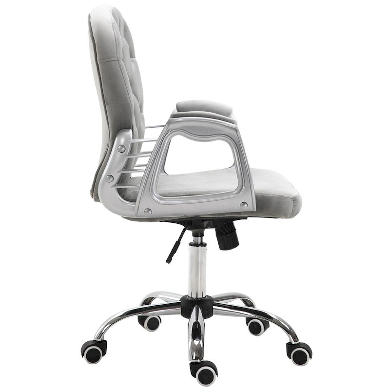 Vinsetto Vanity Middle Back Office Chair Tufted Backrest Swivel Rolling Wheels Task Chair with Height Adjustable Armrests