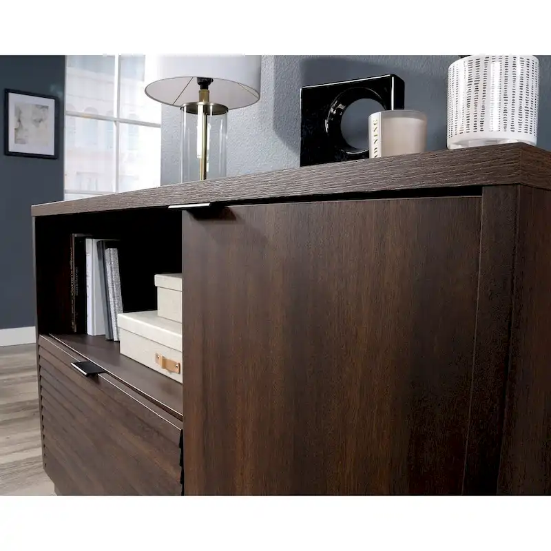 Rich Walnut Lateral File Credenza, Letter Size