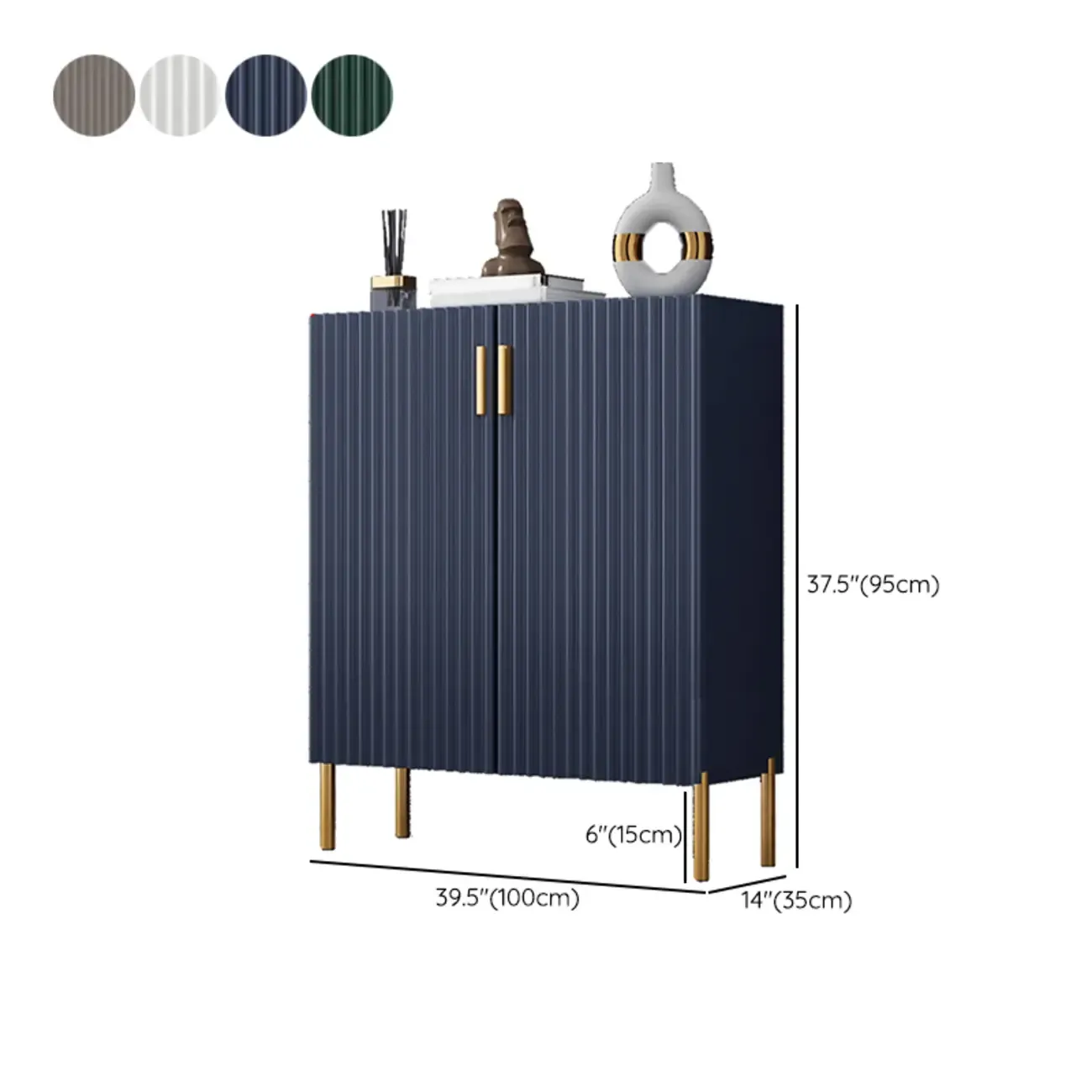 Glam Wooden Sideboard with Shelves and Cabinets