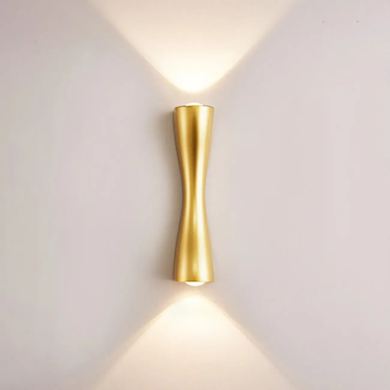 Modern 2-Light Black and Gold Curved Wall Sconce