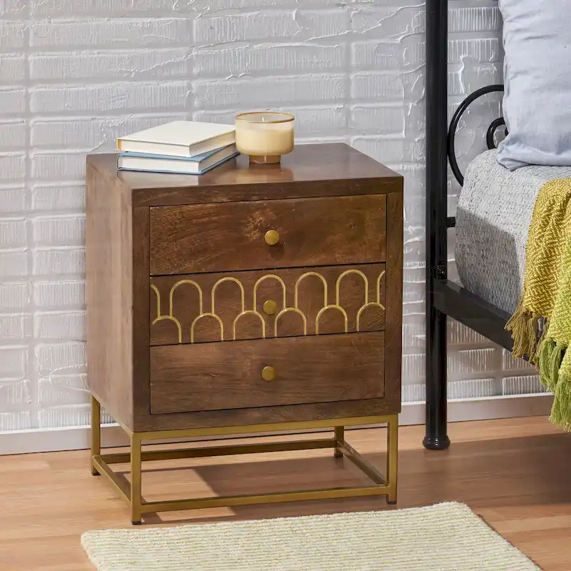Contemporary Wooden Nightstand with Modern Design