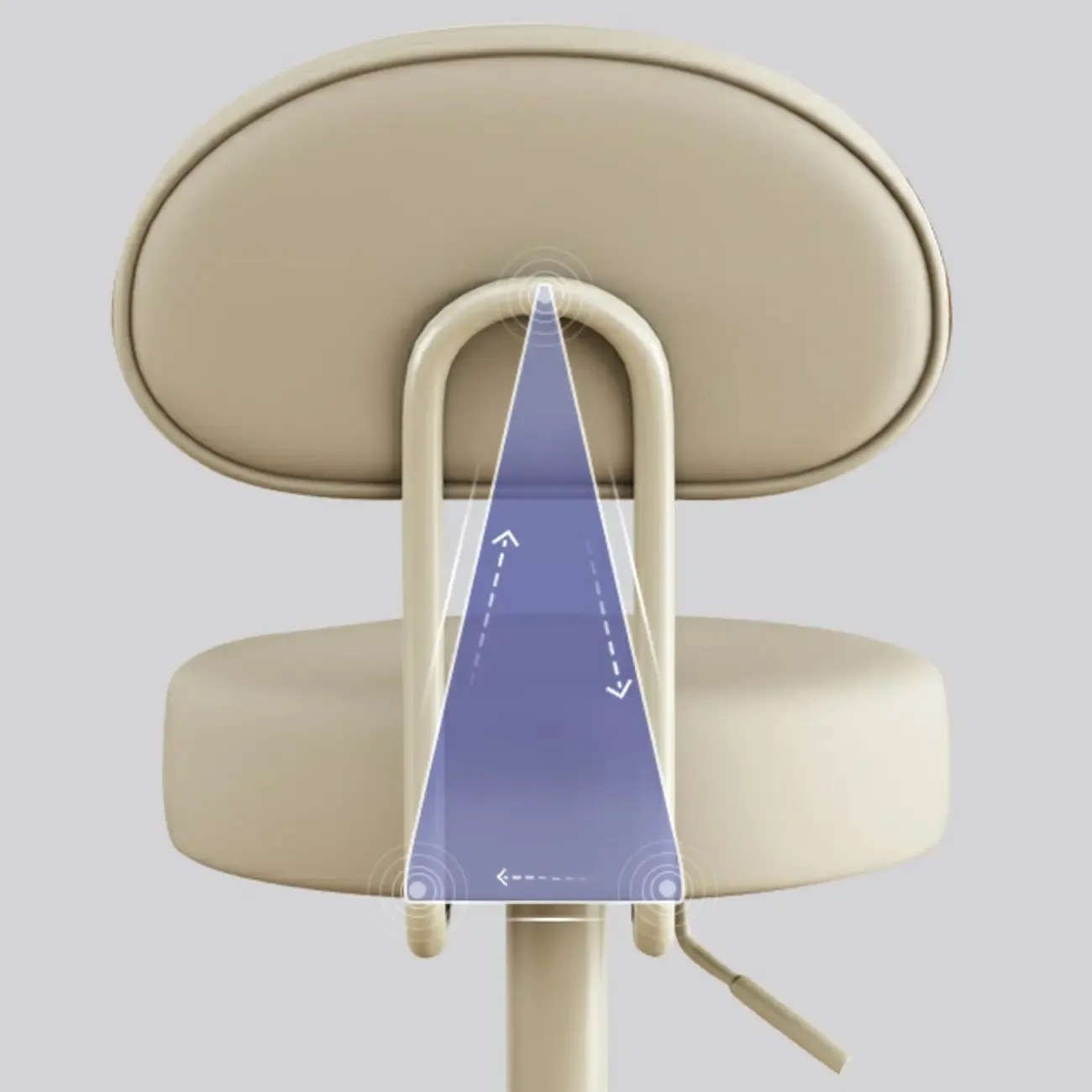 Round Adjustable Faux Leather Bar Stools with Back