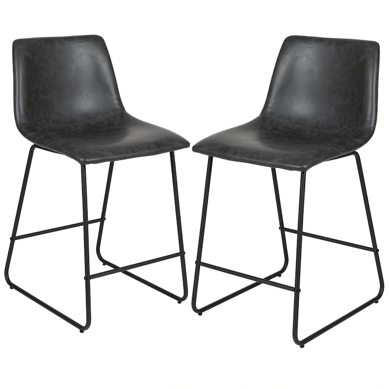 Upholstered Counter Height Modern Dining Stools (Set of 2)