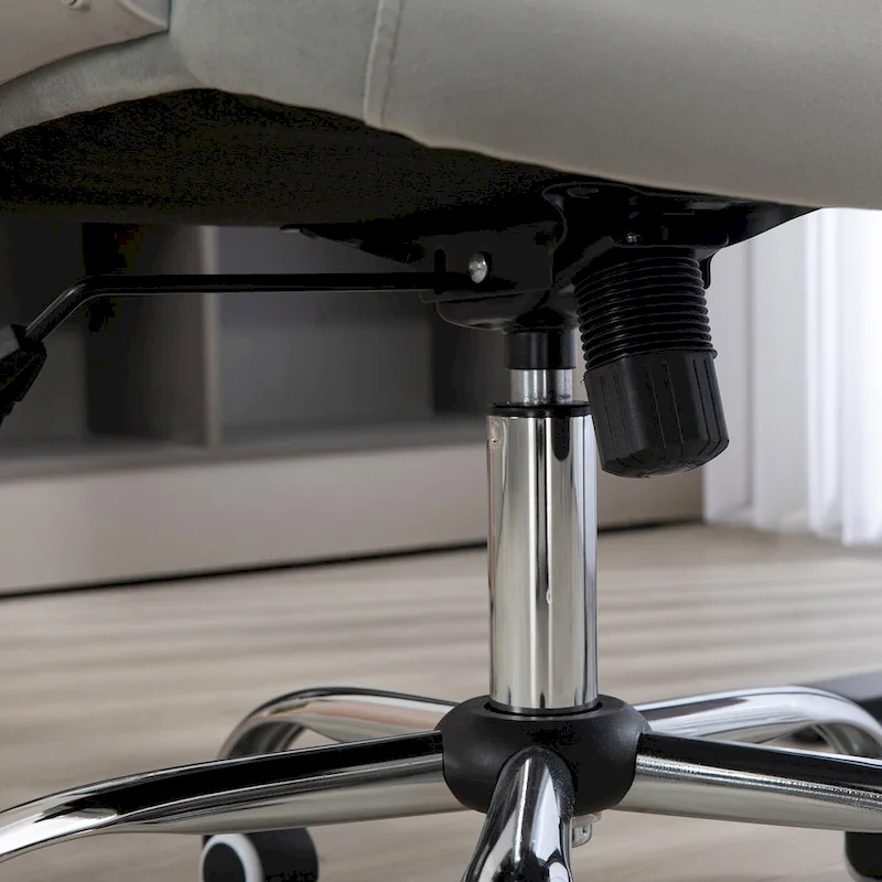 Vinsetto Home Office Chair,Velvet Computer Chair,Button Tufted Desk Chair with Swivel Wheels,Adjustable Height,and Tilt Function