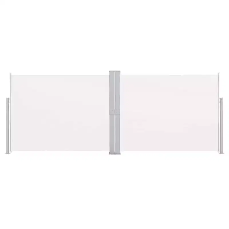 vidaXL Side Awning Cream Polyester with PU coating 55.1 x 393.7 in