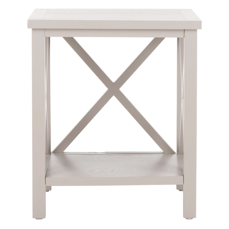 SAFAVIEH Yasumi White Cross Back End Table - 18.1 x 13.4 x 21.5 - 18Wx13Dx22H