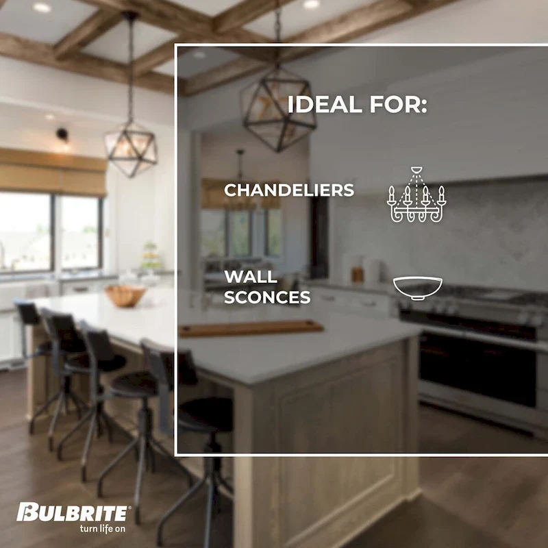 Bulbrite LED Filament Pack of (4) 6.5 Watt Dimmable CA10 Light Bulbs with a Clear Finish and Candelabra (E12) Base