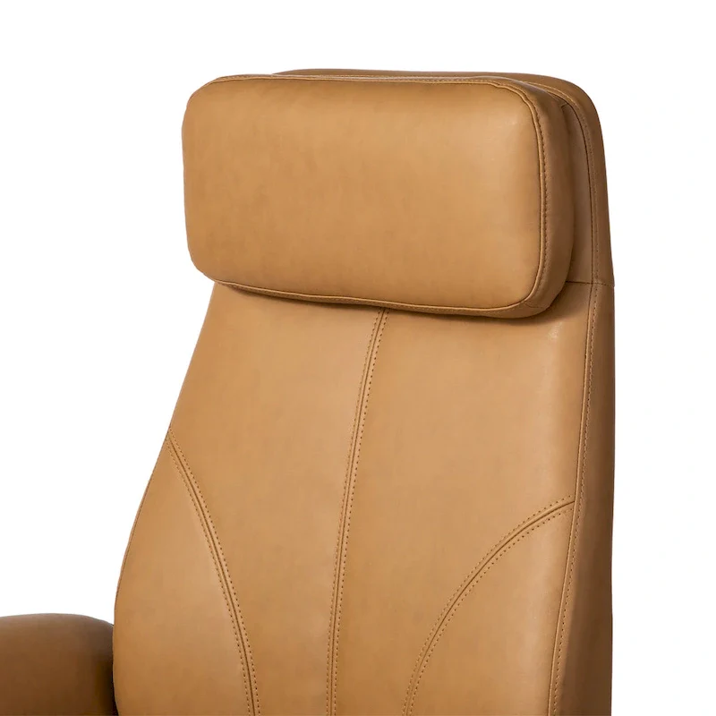 High-Back Office Chair with Footrest and Quilted Design for Adults