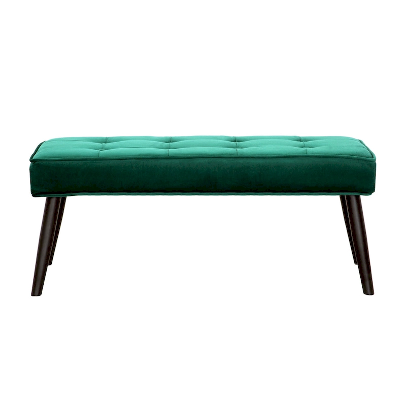 Kipp Velvet Upholstered Button Tufted Bench Ottoman
