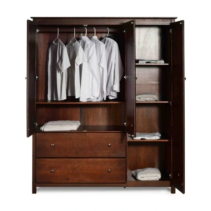 Cherry Wood Finish Bedroom Wardrobe Armoire Cabinet Closet - 72 H x 59.5 W x 21.5 D