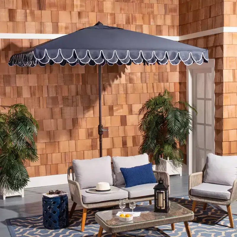 Elegant Valance 7.5 Ft Square Umbrella - PAT8406 - Safavieh
