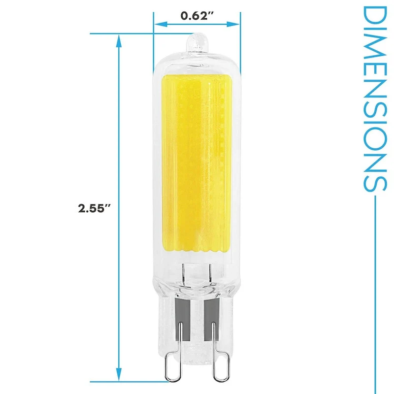 Luxrite G9 LED Bulb Dimmable 4.5W, 50 Watt Equivalent, 450LM, Glass G9 Bi Pin Base, ETL (10 Pack)