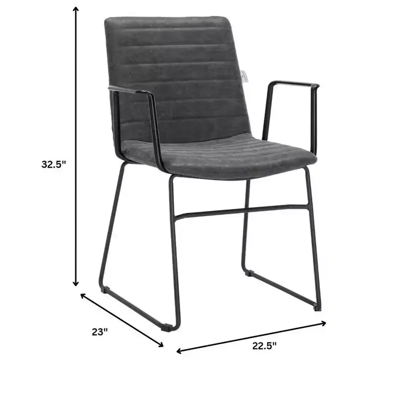 LeisureMod Ergonomic Office Chair Upholstered in Leather/Polyester with Powder-Coated Stainless Steel Frame Padded Seat and Back Zylar Collection