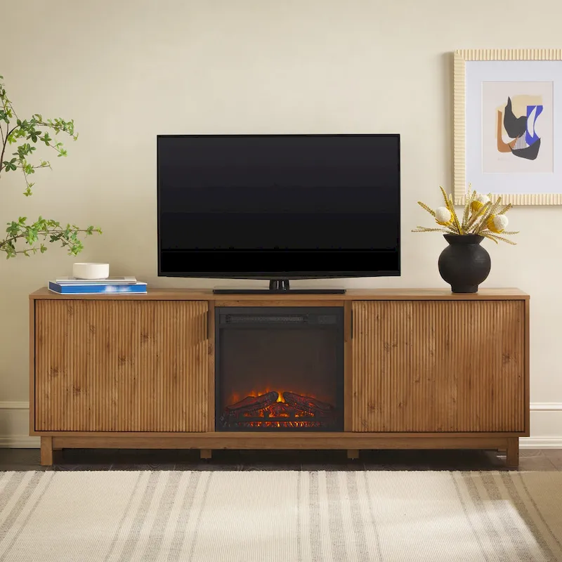 70-inch TV Stand with Electric Fireplace