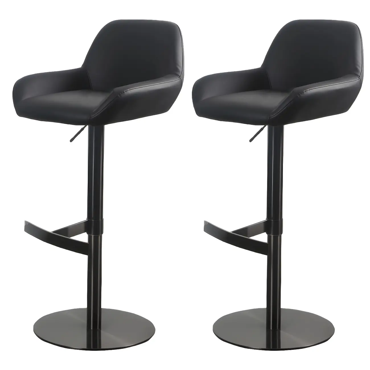 Glossy Metal Bucket Swivel Adjustable Bar Stools