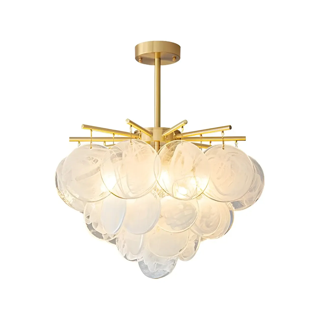 Modern Metal Ambient Glass Chandelier