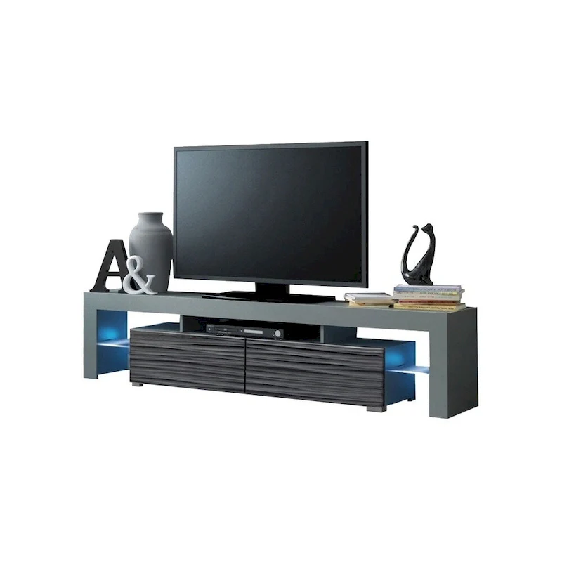White 79-Inch TV Stand with LED Lights