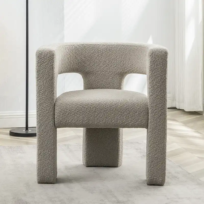 28 Wide Boucle Upholstered Square Armchair