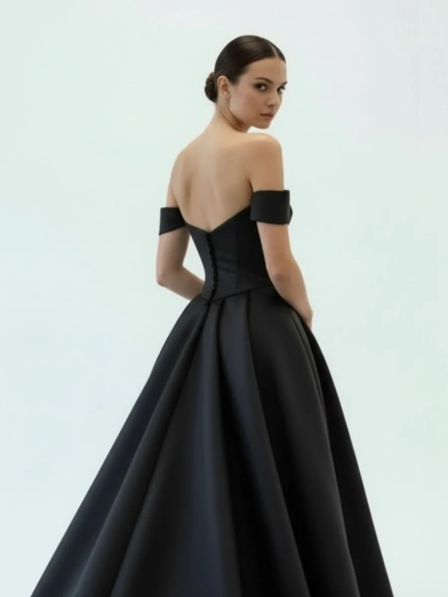 Elegant A-Line Off the Shoulder White Satin Wedding Dresses