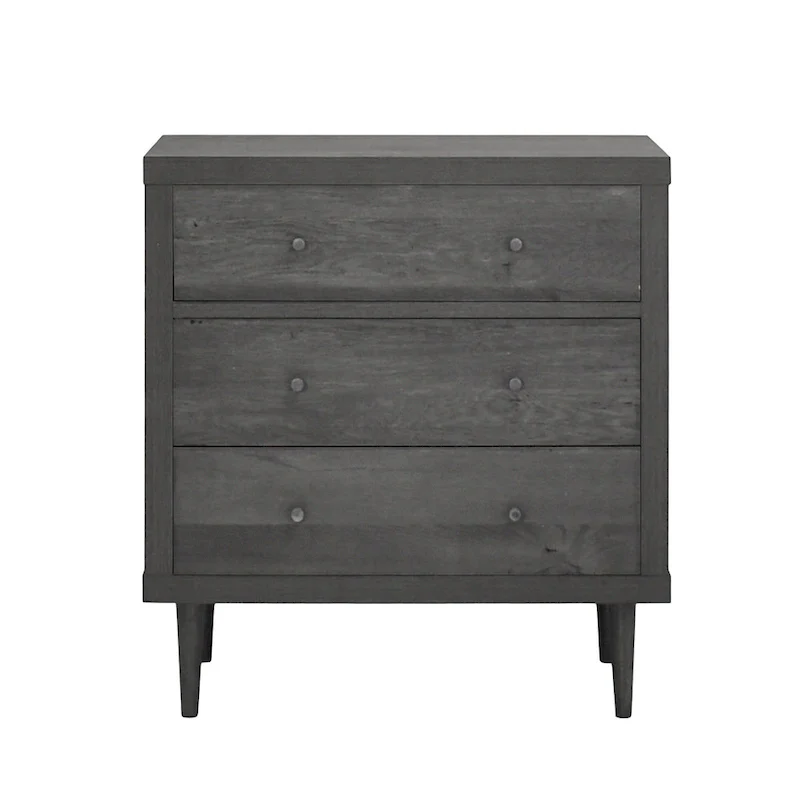 Walnut / Walnut+White / Gray Maple Mid-Century Modern 3-Drawer Chest – Single