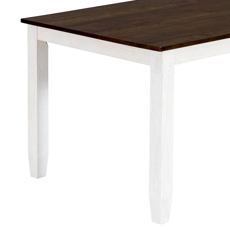 Rustic Style 6-Piece Dining Room Table Set with 4 Upholstered Chairs & a Bench