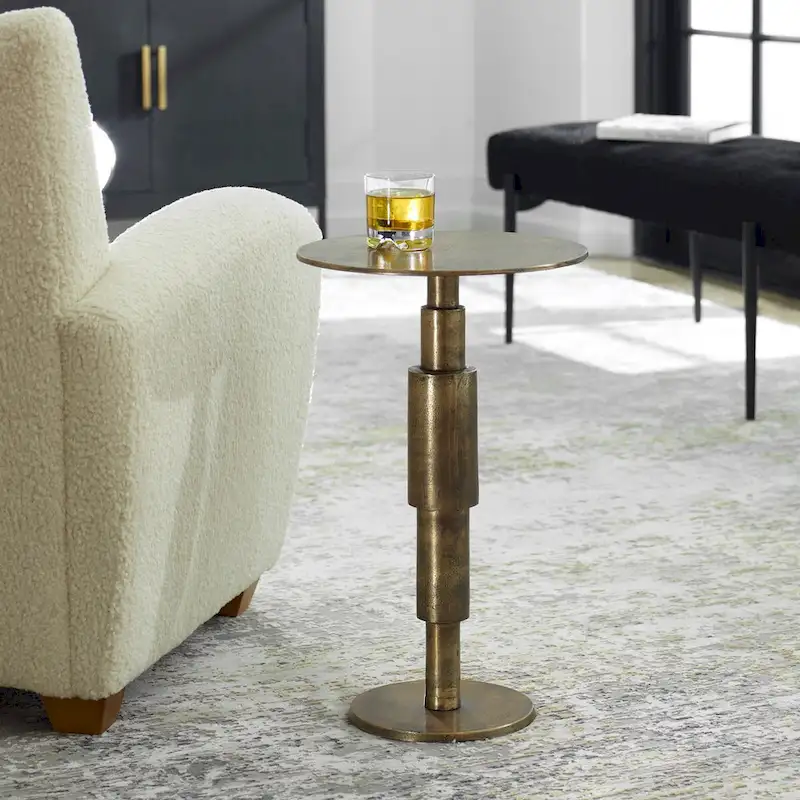 Gold Accent Table - 14W x 22.5H x 14D