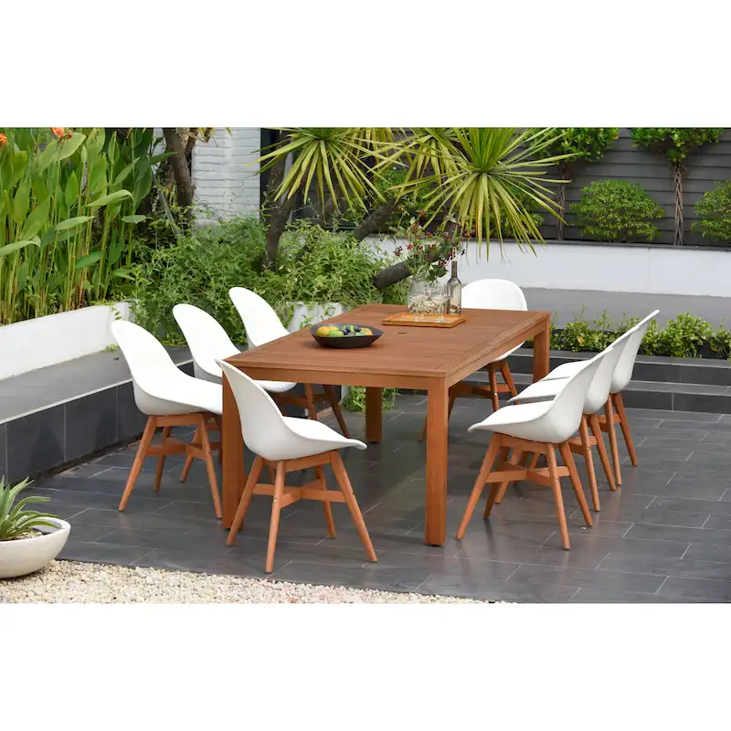 Amazonia Hawaii 9 piece FSC Certified Wood Outdoor Patio Dining Set - 9pc