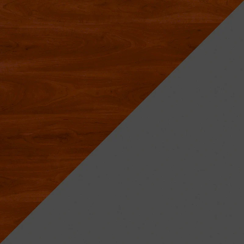 72W L Shaped Desk with Mobile File Cabinet - Mocha Cherry