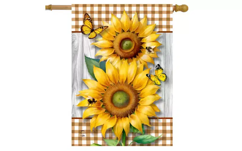 Briarwood Lane Summer House Flag 40x28 For Outdoor Sunflower Duo For Summer House Flag