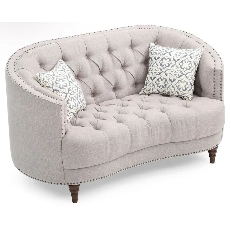 Charleston Tufted Fabric Loveseat