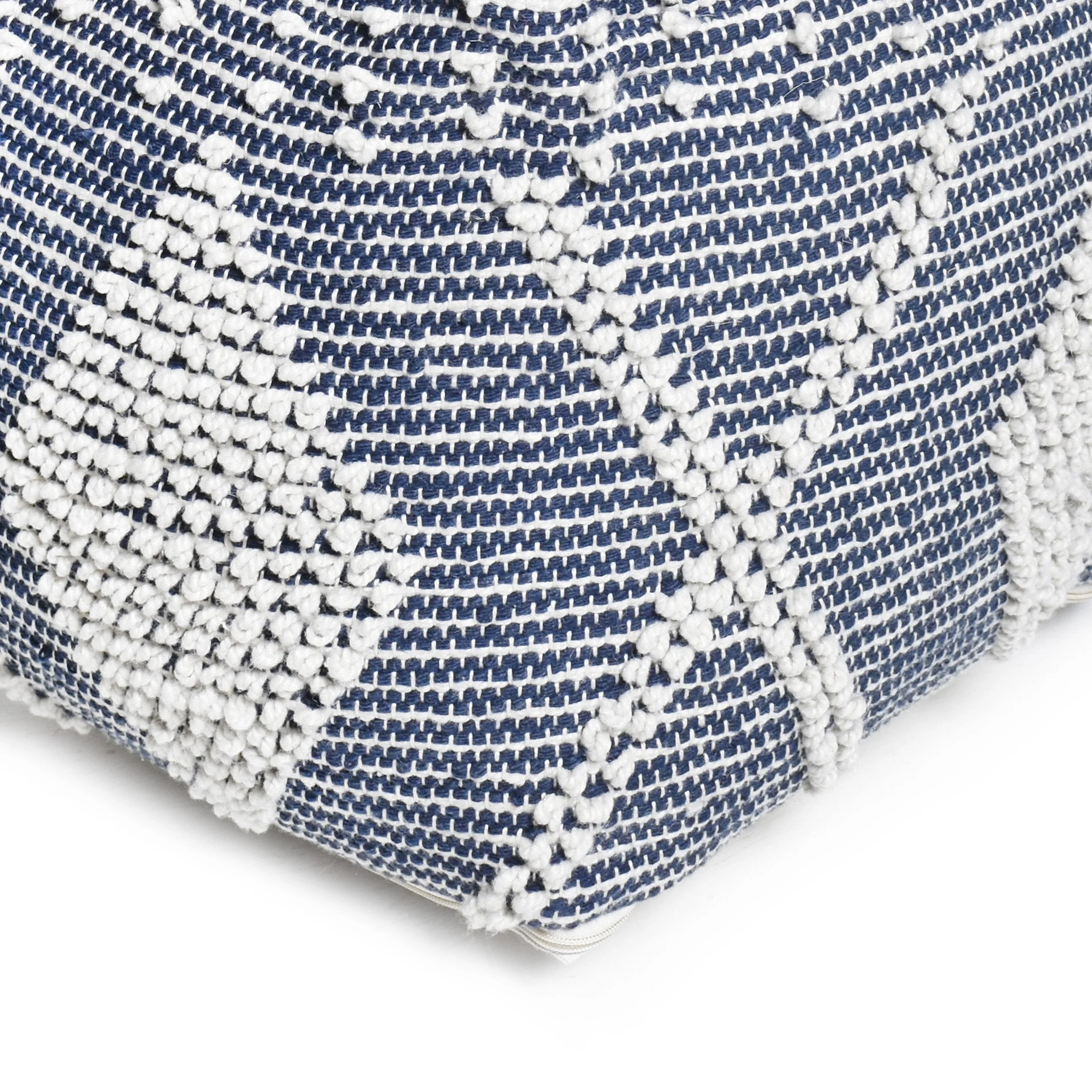 Contemporary Handcrafted Faux Yarn Pouf - NH073513