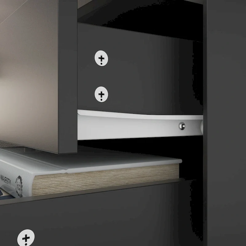 3-Drawer Bedside Nightstand with Open Cubby