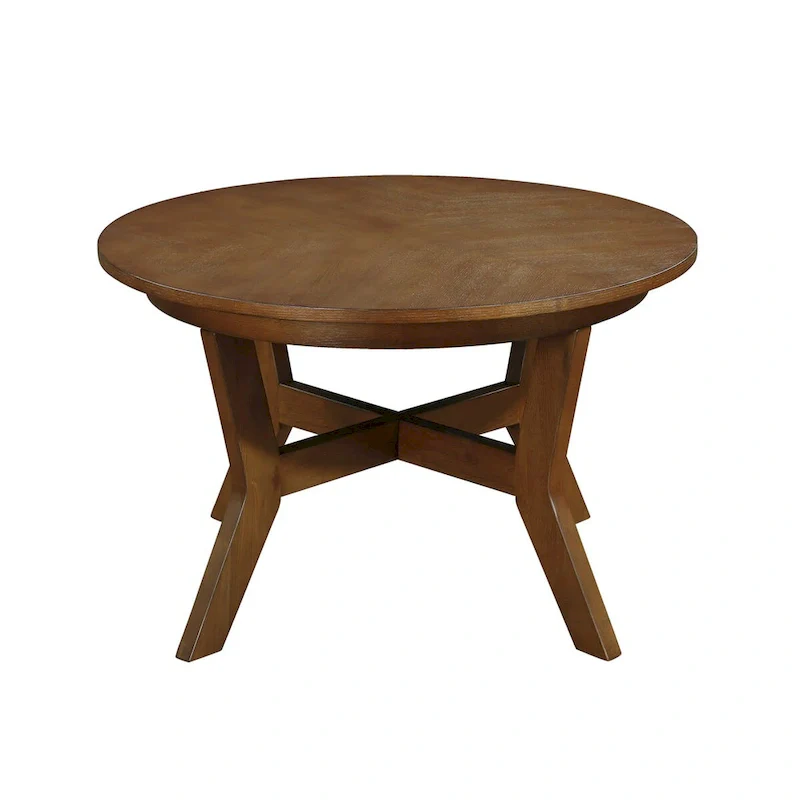 Mid Century Farmhouse Circle Wooden Coffee Tables