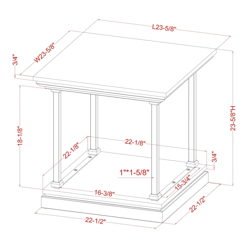 Marcin Transitional 24-inch 1-Shelf Side Table by Furniture of America