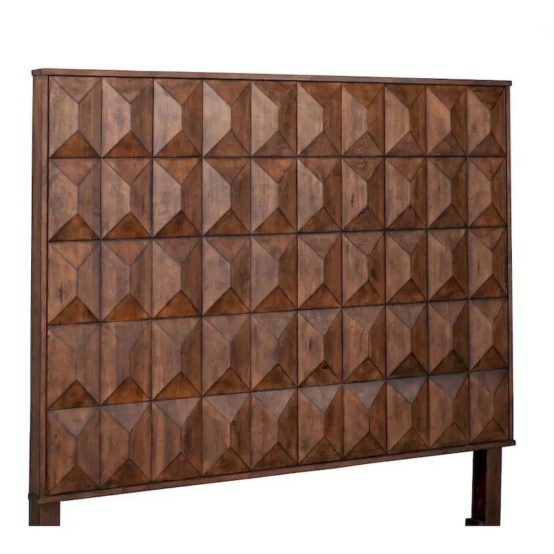 Origins by Alpine Trig Wood Headboard in Antique Brown