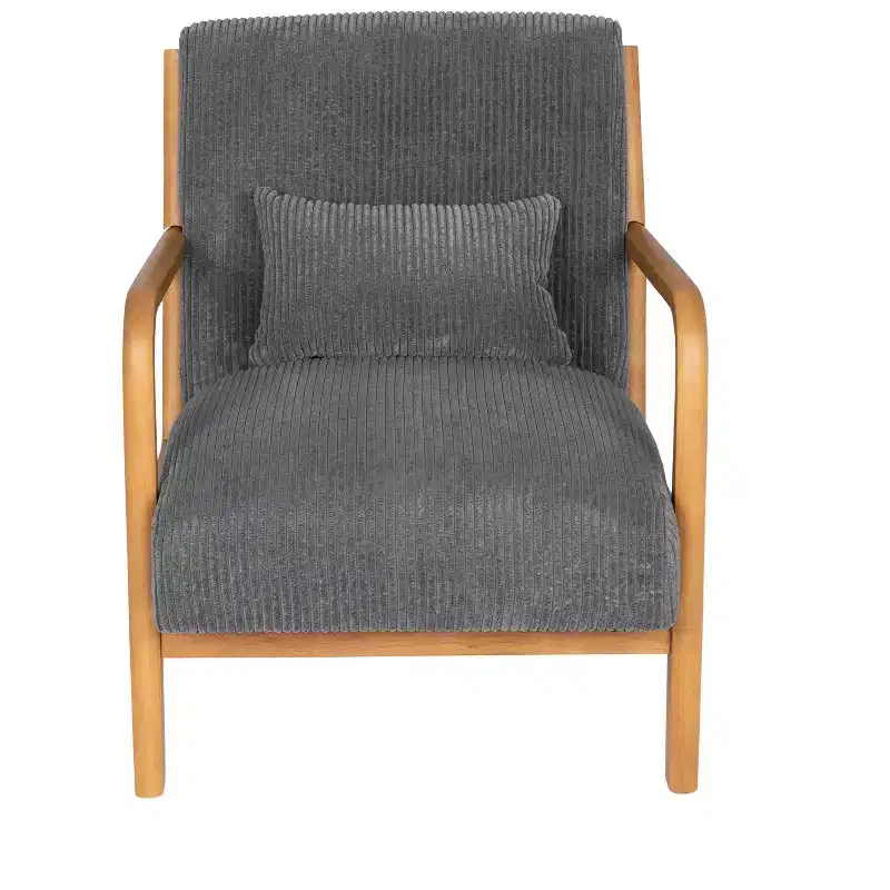 TUYOHW Modern Accent Chair,Armchair with Low Profile Design,Soft Corduroy Upholstery,Matching Pillow,Lounge Chair for Living Room,Reading Nook