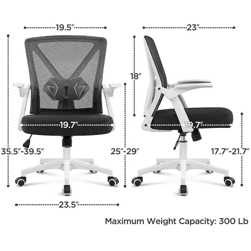 Mesh Office Chair with Flip-up Armrests
