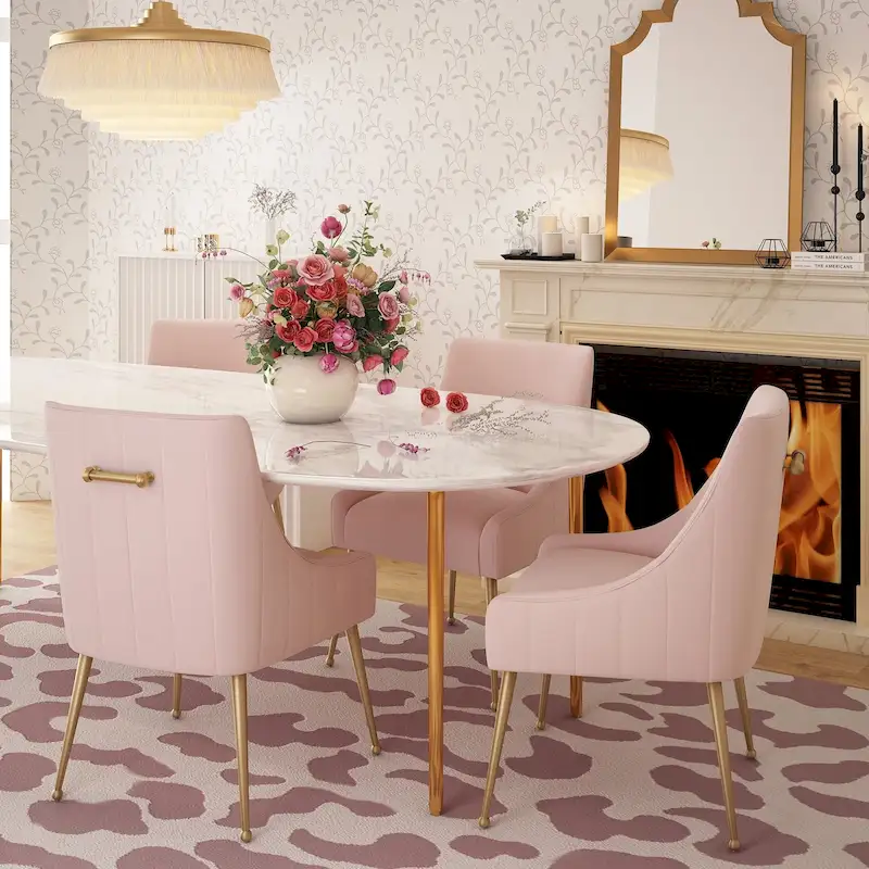 Irina Dining Chair Velvet Side Chair with Stainless Steel Leg