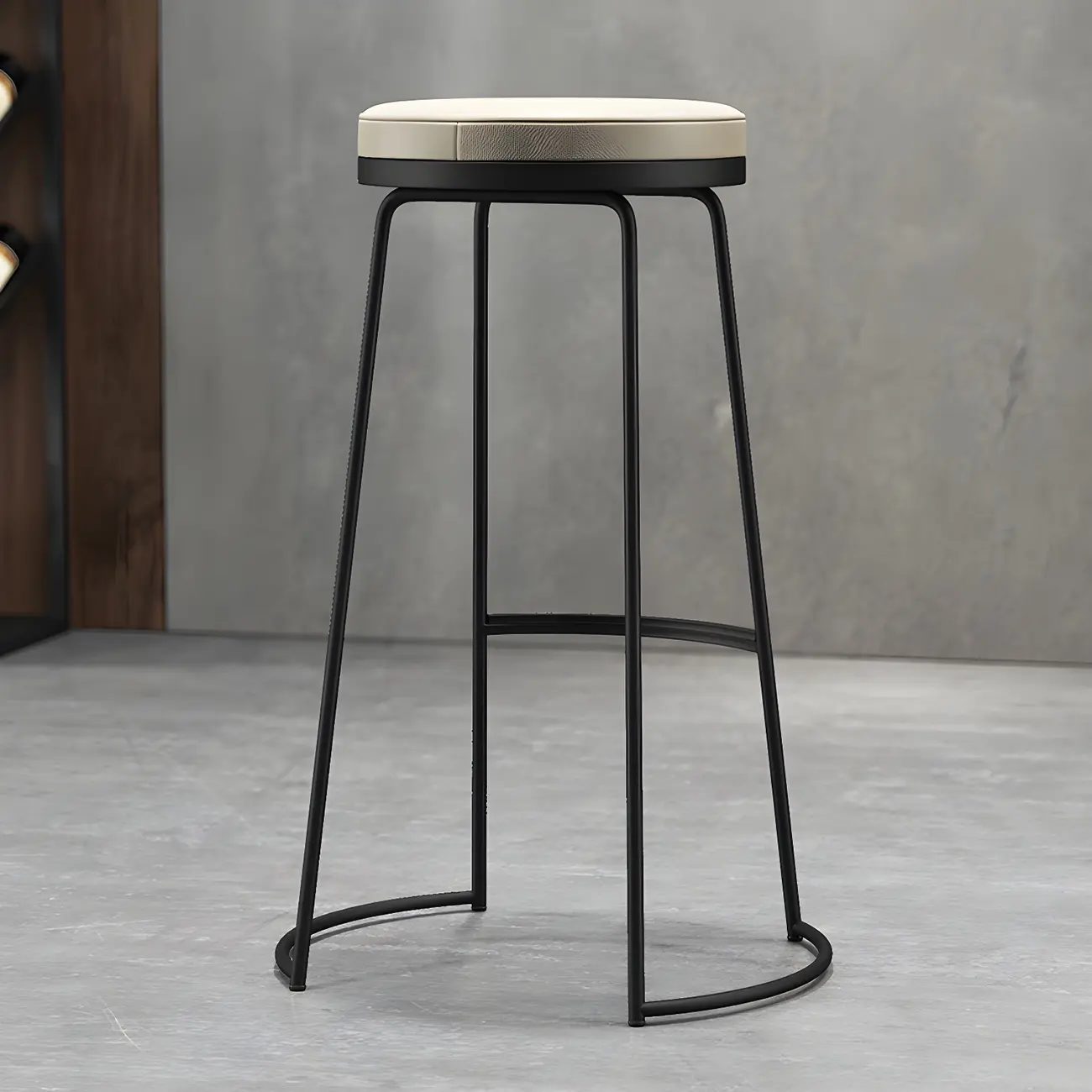 Industrial Metal Leather Seat Bar Stools Counter Height