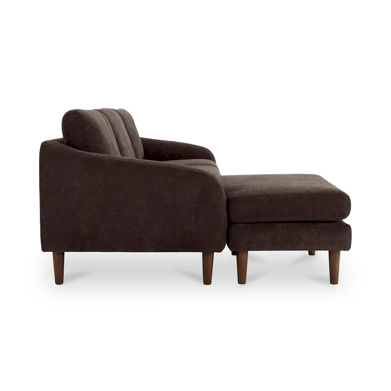 Drew Sectional with Reversible Chaise, Dark Brown - 98 X 59.2 X 33.5