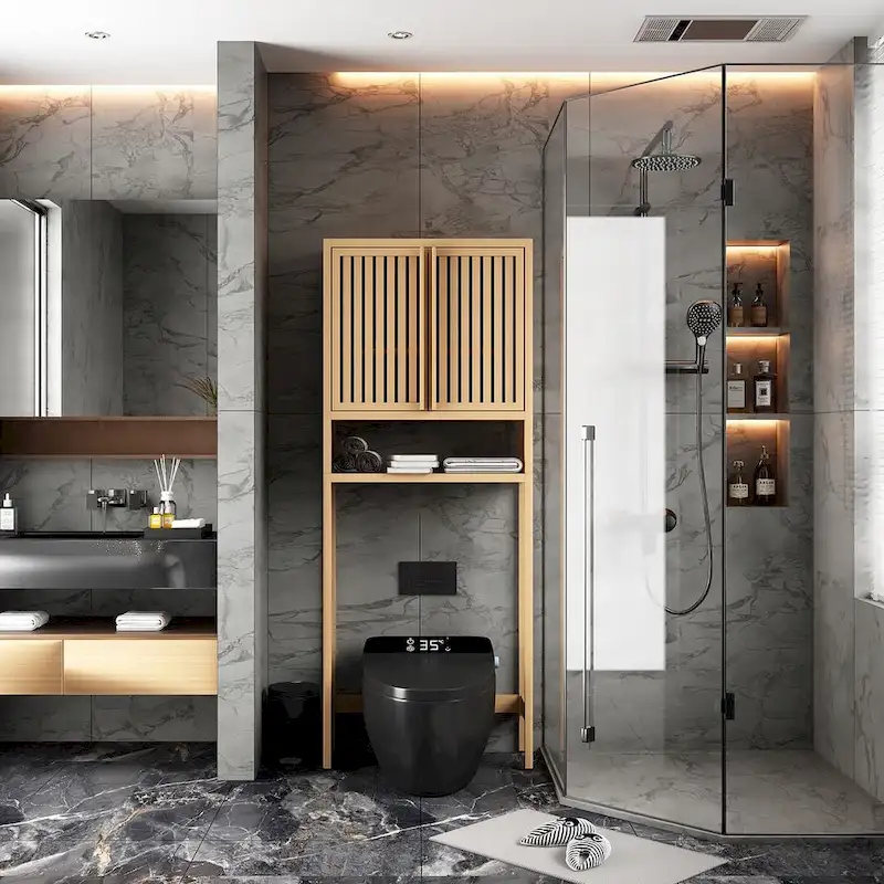 Assorted Bathroom Toilet Bamboo Storage Cabinet