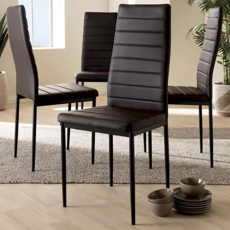 Modern Faux Leather Dining Chair, 4-Pack