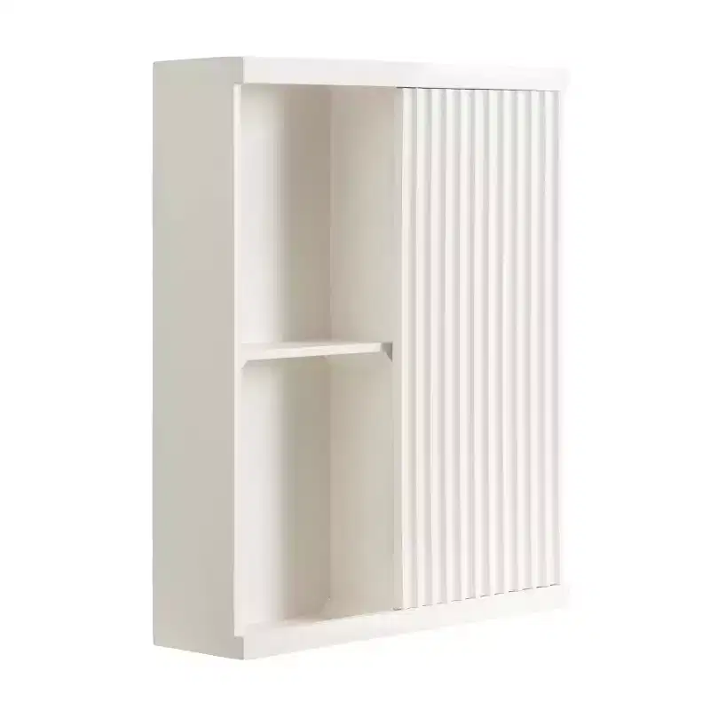 Kate & Laurel All Things Decor 22" Furrow Tall Wall Cabinet White