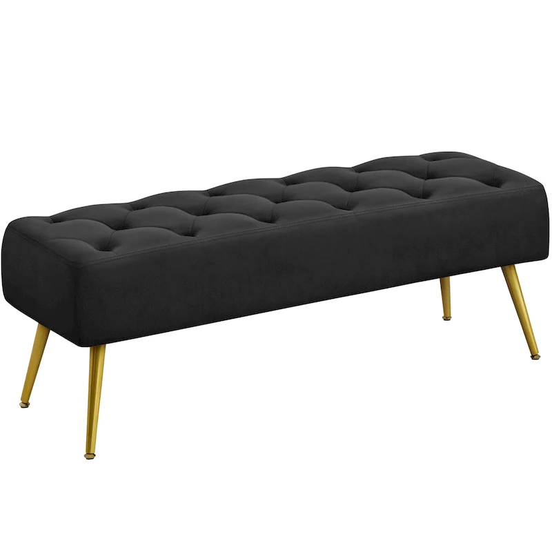 Yaheetech Upholstered Footstool Velvet Ottoman Button-Tufted Table Bench - 451617
