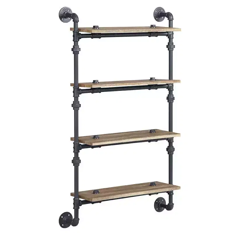 47" Brantley Decorative Bookshelf Oak and Sandy Black Finish - Acme Furniture