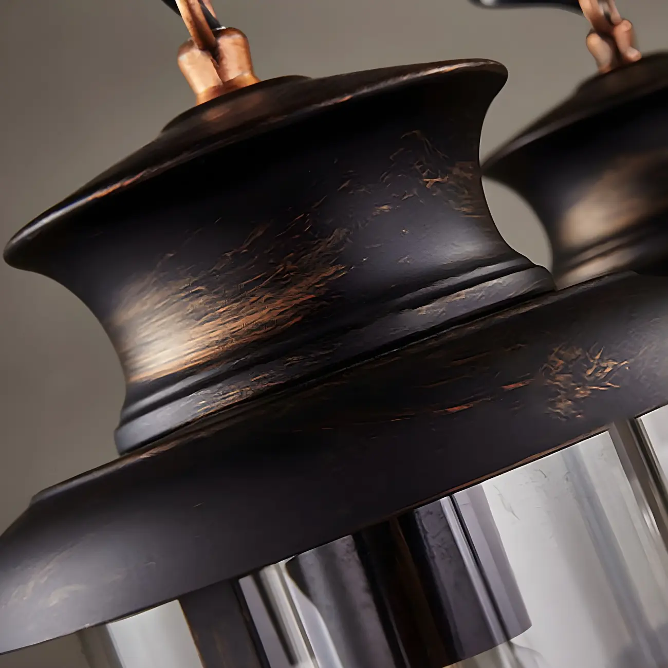 Rustic Industrial Large Wood Island Chandelier